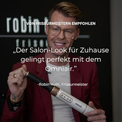 Omnial Omniair Pro 5 in 1 Haarstyler Stylingset mit 5 Aufsätzen 3 Temperaturstufen 3 Luftstärken Coldshot Funktion