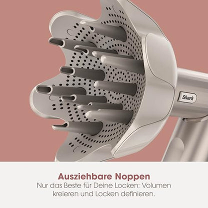 Shark FlexStyle 5 in 1 Luftstyler & Haartrockner Auto Wrap Lockenaufsatz Paddle Oval Bürste Diffusor Aufbewahrungskoffer HD446SLEU
