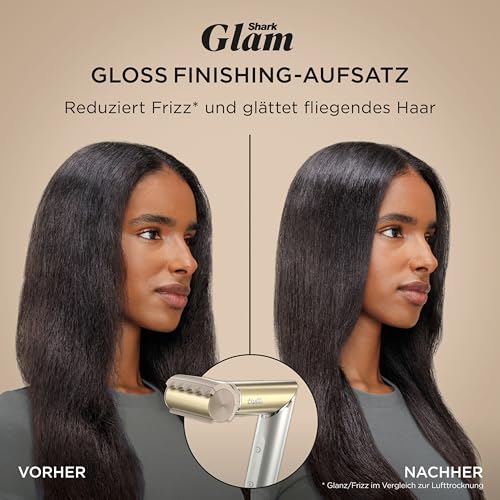 Shark Glam Multistyler & Haartrockner mit Keramik Gloss Lock Technologie 5 Aufsätze für glatte Haare Wellen Locken HD6051SEU