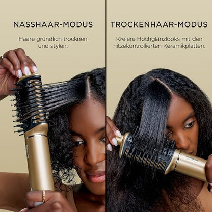 Shark Glam Multistyler & Haartrockner mit Keramik Gloss Lock Technologie 4 Aufsätze für glatte Haare Wellen Locken HD6041SEU