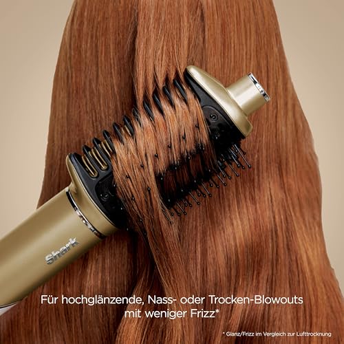 Shark Glam Multistyler & Haartrockner mit Keramik Gloss Lock Technologie 4 Aufsätze für glatte Haare Wellen Locken HD6041SEU