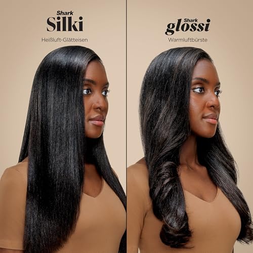 Shark Glam Multistyler & Haartrockner mit Keramik Gloss Lock Technologie 5 Aufsätze für glatte Haare Wellen Locken HD6051SEU