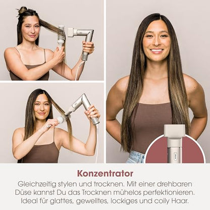 Shark FlexStyle 5 in 1 Luftstyler & Haartrockner Auto Wrap Lockenaufsatz Paddle Oval Bürste Diffusor Aufbewahrungskoffer HD446SLEU