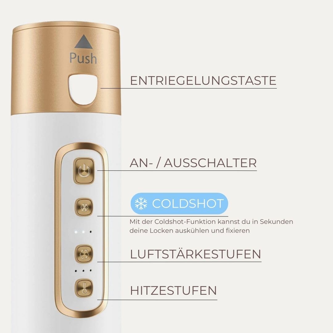 Omnial Omniair Pro 5 in 1 Haarstyler Stylingset mit 5 Aufsätzen 3 Temperaturstufen 3 Luftstärken Coldshot Funktion