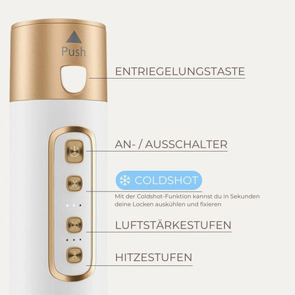 Omnial Omniair Pro 5 in 1 Haarstyler Stylingset mit 5 Aufsätzen 3 Temperaturstufen 3 Luftstärken Coldshot Funktion