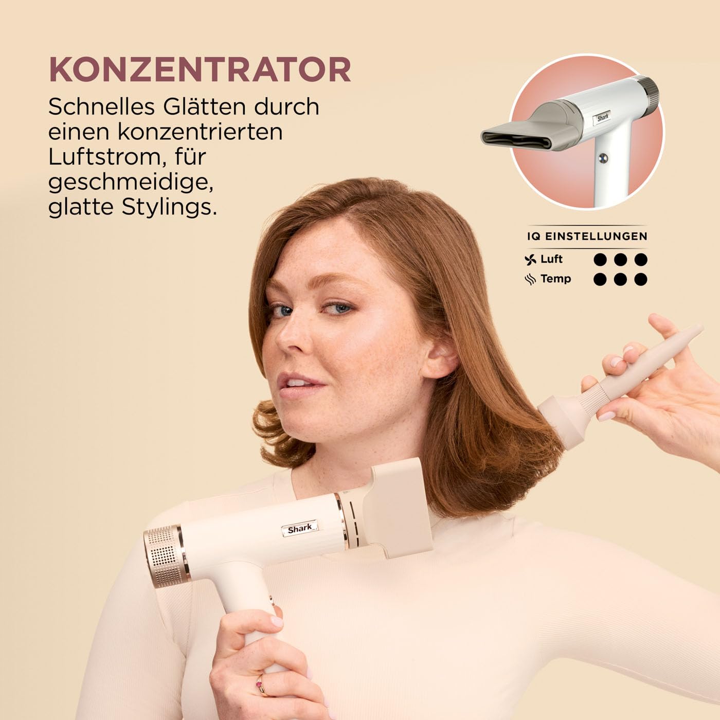 Shark SpeedStyle Haartrockner mit RapidGloss Finisher 5 Styler ionisch schnelltrocknend ohne Hitzeschäden HD352EU