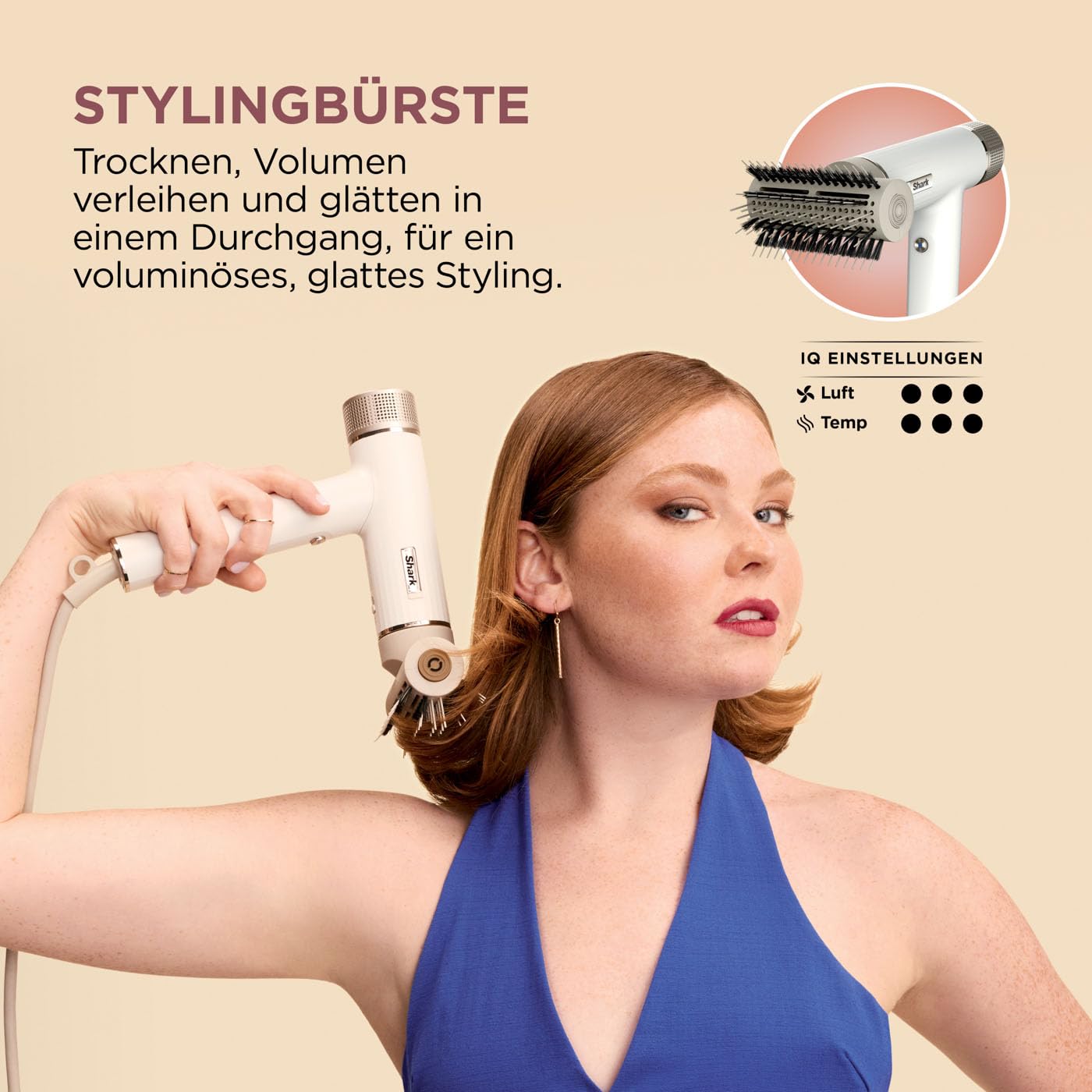Shark SpeedStyle Haartrockner mit RapidGloss Finisher 5 Styler ionisch schnelltrocknend ohne Hitzeschäden HD352EU