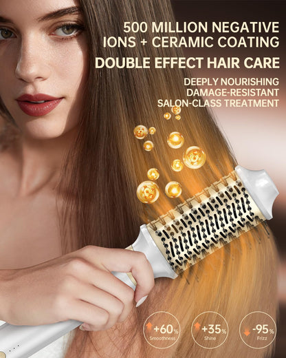 webeauty 6 in 1 Airstyler Dual Voltage 110000 U min Ionen Föhn Warmluftbürste Air Lockenstab Weiß 100 240V