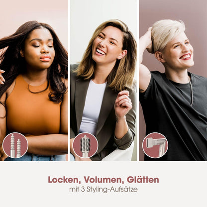 Shark FlexStyle 3 in 1 Luftstyler & Haartrockner Auto Wrap Lockenaufsatz Ovalbürste Konzentrator ohne Hitzeschäden HD426SLEU