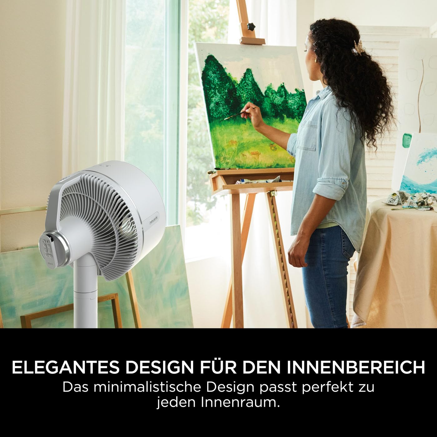 Shark FlexBreeze Ventilator leise hybrid kabelgebunden kabellos Innen Außen Akku Nebel Oszillation Fernbedienung FA220EU