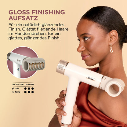 Shark SpeedStyle Haartrockner mit RapidGloss Finisher 5 Styler ionisch schnelltrocknend ohne Hitzeschäden HD352EU
