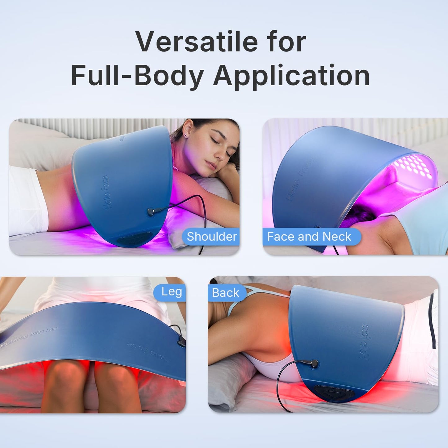 Hello Face LED Gesichtsmaske Rotlichttherapie 720 LEDs QuadChip Near Infrarot PDT Lichttherapie Gesicht & Körper