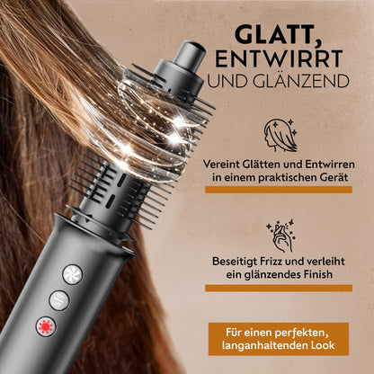 Ted Hilley Multistyler 5 in 1 Lockenstab & Föhnbürste 110000 U min Ionen Warmluftbürste Haarstyler mit Aufsätzen