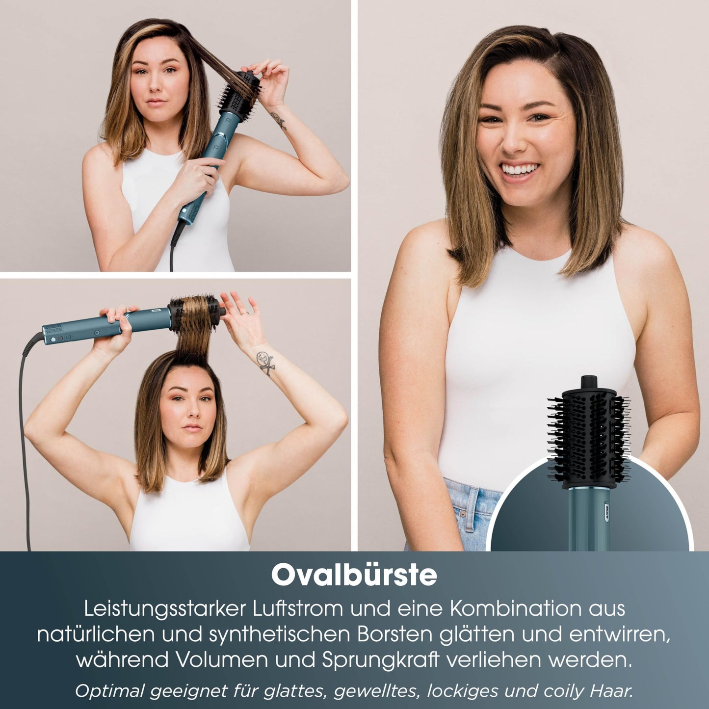 Shark FlexStyle 5 in 1 Haarstyler & Haartrockner Limited Edition Teal Lockenaufsätze Ovalbürste Finishing Aufsatz HD456TLEU