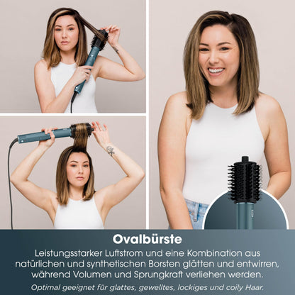 Shark FlexStyle 5 in 1 Haarstyler & Haartrockner Limited Edition Teal Lockenaufsätze Ovalbürste Finishing Aufsatz HD456TLEU