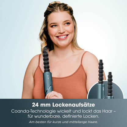 Shark FlexStyle 5 in 1 Haarstyler & Haartrockner Limited Edition Teal Lockenaufsätze Ovalbürste Finishing Aufsatz HD456TLEU