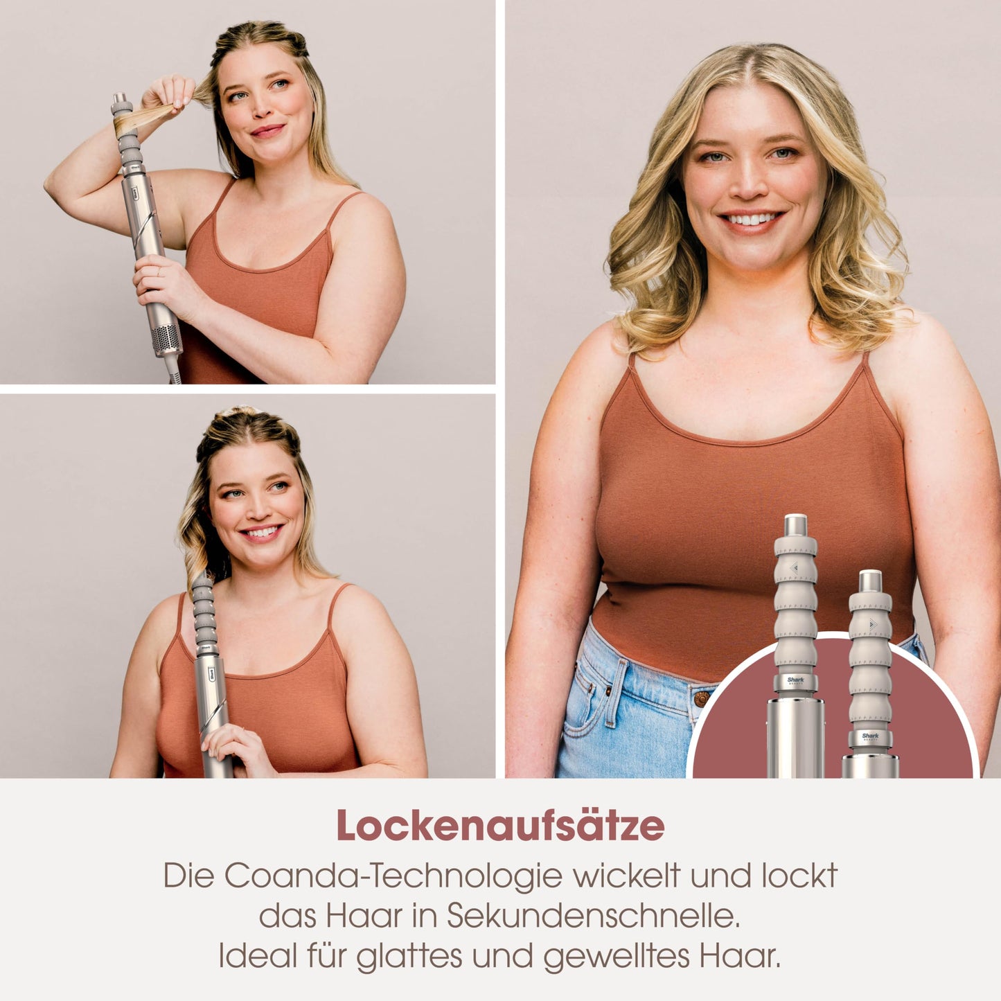 Shark FlexStyle 5 in 1 Luftstyler & Haartrockner Auto Wrap Lockenaufsatz Paddle Oval Bürste Diffusor Aufbewahrungskoffer HD446SLEU