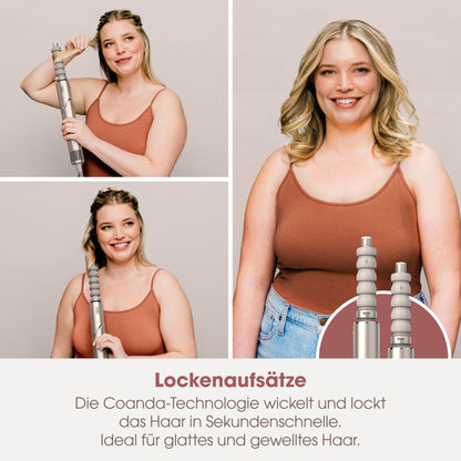 Shark FlexStyle 5 in 1 Luftstyler & Haartrockner Auto Wrap Lockenaufsatz Paddle Oval Bürste Diffusor Aufbewahrungskoffer HD446SLEU