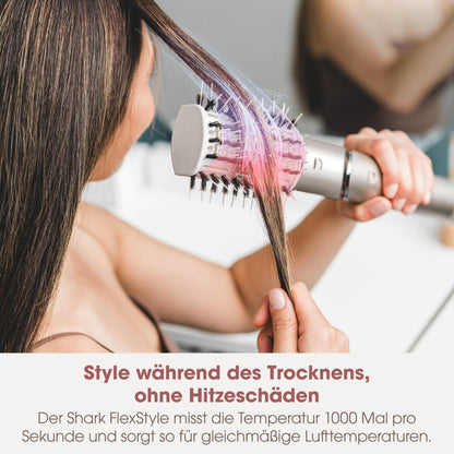 Shark FlexStyle 5 in 1 Luftstyler & Haartrockner Auto Wrap Lockenaufsatz Paddle Oval Bürste Diffusor Aufbewahrungskoffer HD446SLEU