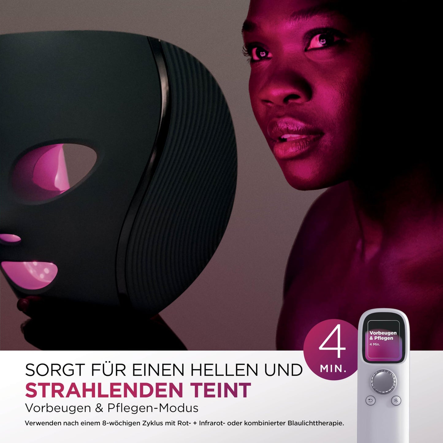 Shark CryoGlow LED Gesichtsmaske mit Augen-Kühlung Anti-Aging Akne Lichttherapie Rot Blau Infrarot USB-C FW312EUPL