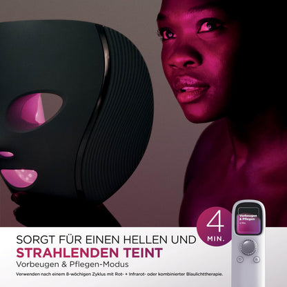Shark CryoGlow LED Gesichtsmaske mit Augen-Kühlung Anti-Aging Akne Lichttherapie Rot Blau Infrarot USB-C FW312EUPL