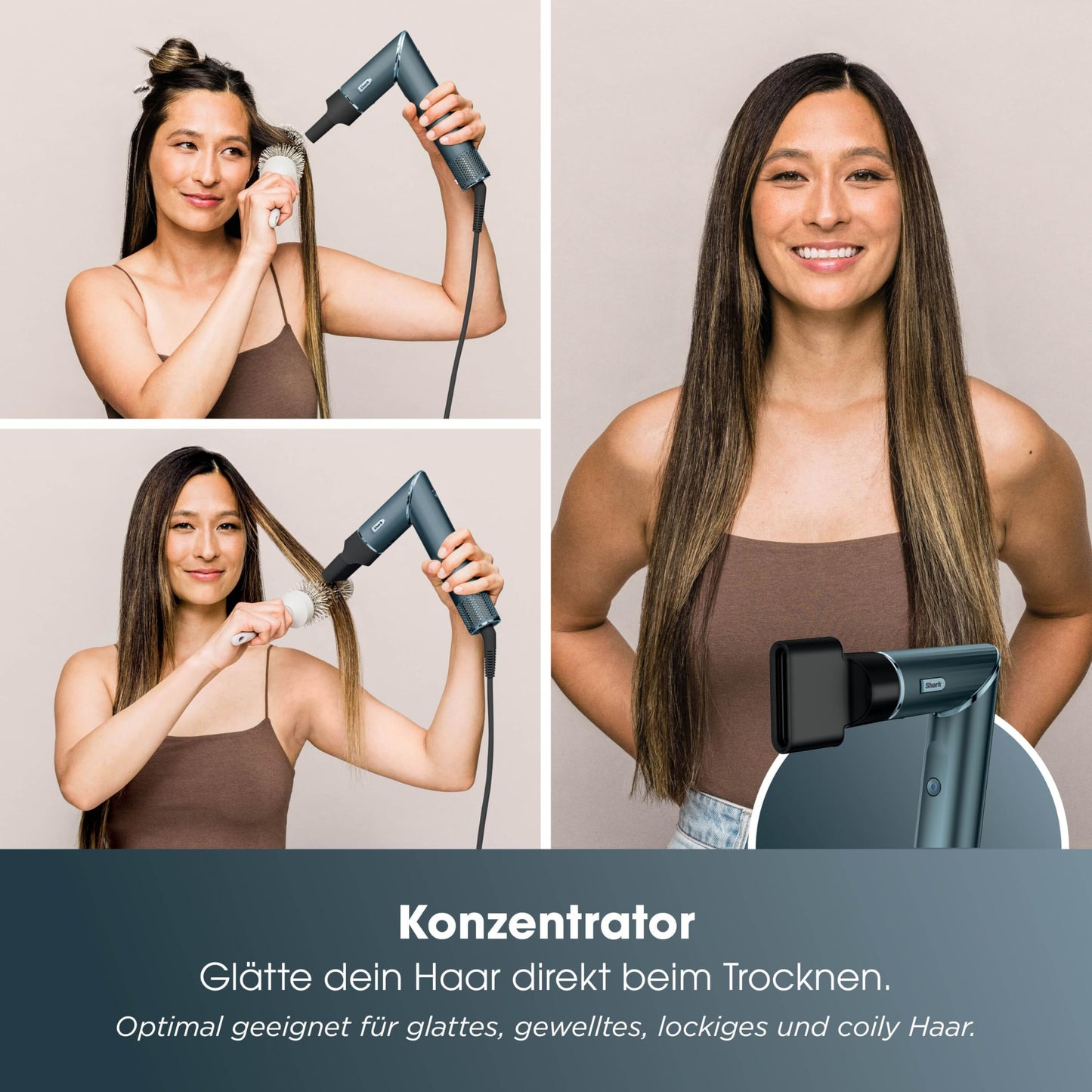 Shark FlexStyle 5 in 1 Haarstyler & Haartrockner Limited Edition Teal Lockenaufsätze Ovalbürste Finishing Aufsatz HD456TLEU