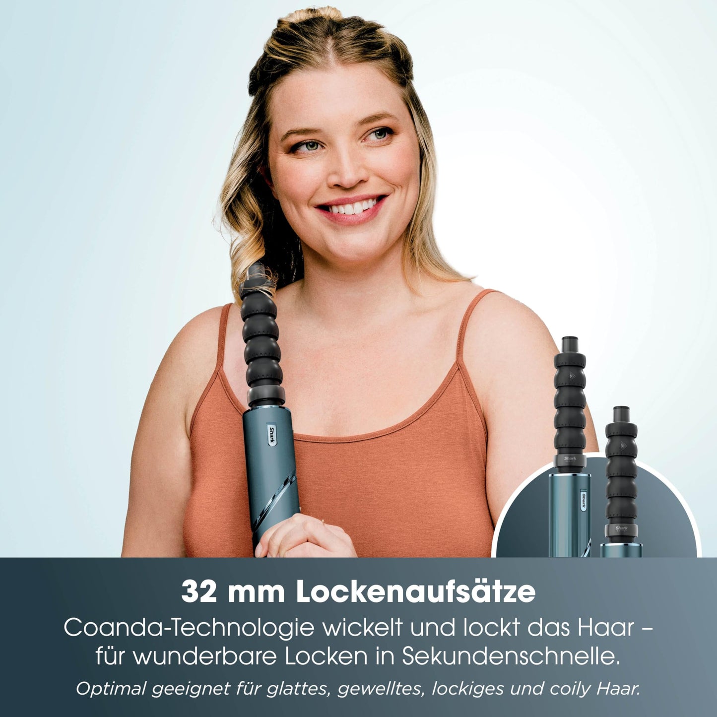 Shark FlexStyle 5 in 1 Haarstyler & Haartrockner Limited Edition Teal Lockenaufsätze Ovalbürste Finishing Aufsatz HD456TLEU