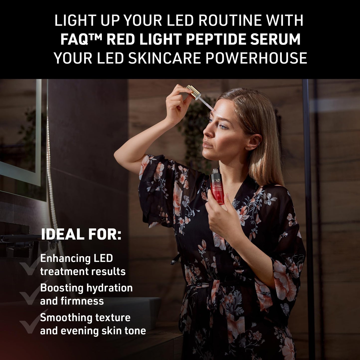 FAQ LED Gesichtsmaske kabellos mit 600 Lichtpunkten 8 Modi Rotlichtlampe inkl Hyaluron Serum Hautpflege Set