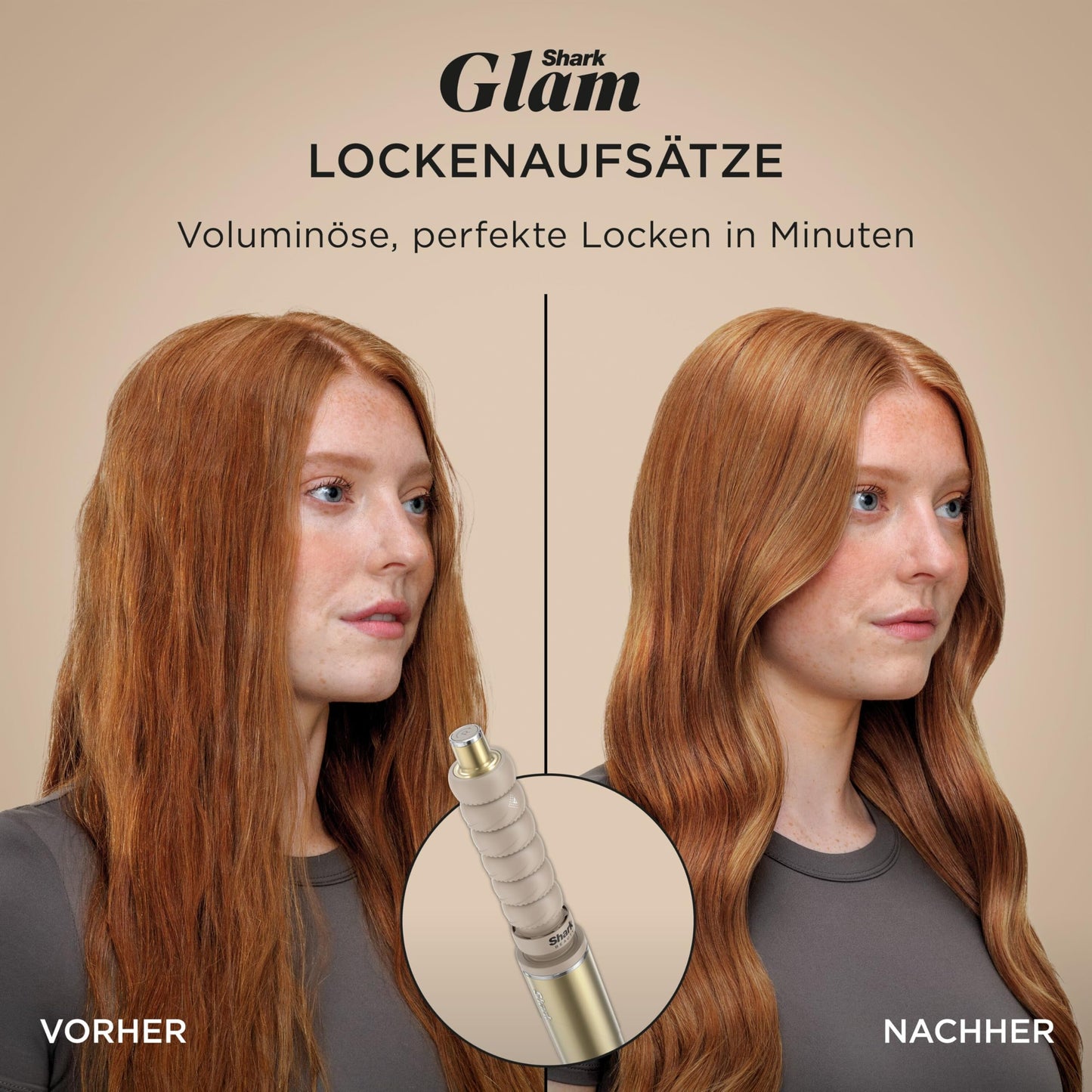 Shark Glam Multistyler & Haartrockner mit Keramik Gloss Lock Technologie 5 Aufsätze für glatte Haare Wellen Locken HD6051SEU
