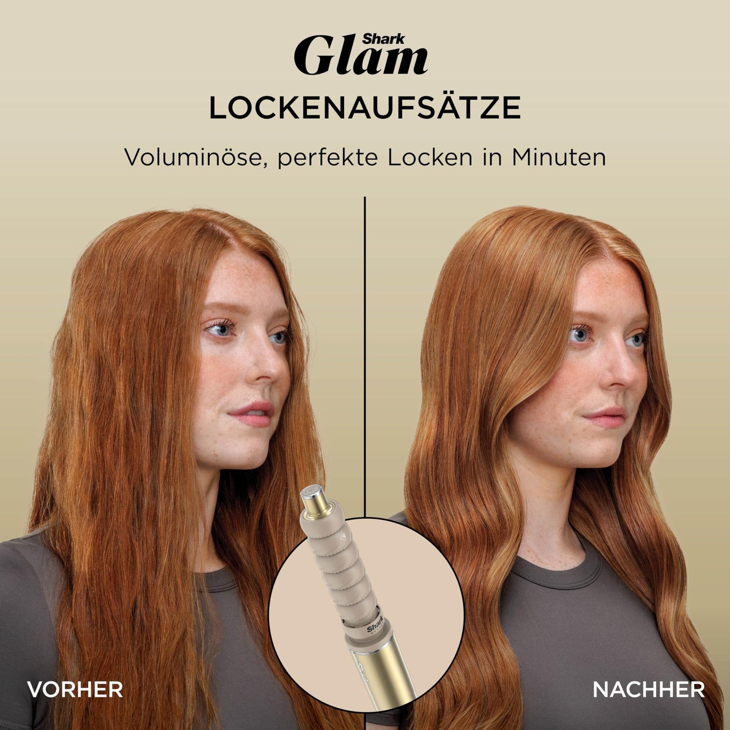 Shark Glam Multistyler & Haartrockner mit Keramik Gloss Lock Technologie 4 Aufsätze für glatte Haare Wellen Locken HD6041SEU