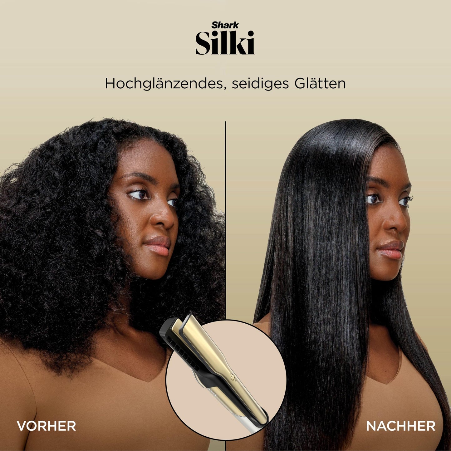 Shark Glam Multistyler & Haartrockner mit Keramik Gloss Lock Technologie 4 Aufsätze für glatte Haare Wellen Locken HD6041SEU