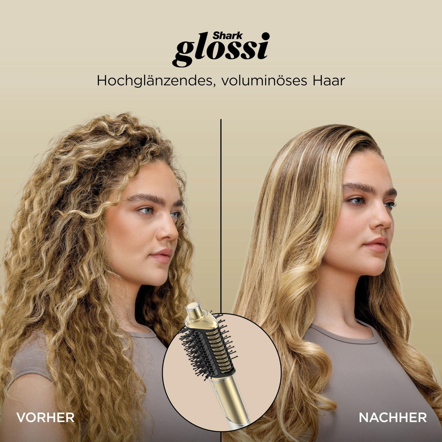 Shark Glam Multistyler & Haartrockner mit Keramik Gloss Lock Technologie 4 Aufsätze für glatte Haare Wellen Locken HD6041SEU